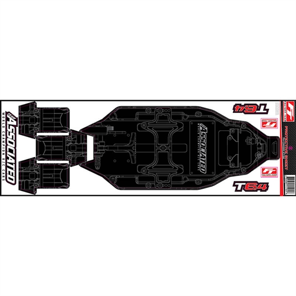 TEAM ASSOCIATED T6.4 FT CHASSIS PROTECTIVE SHEET PRINTED